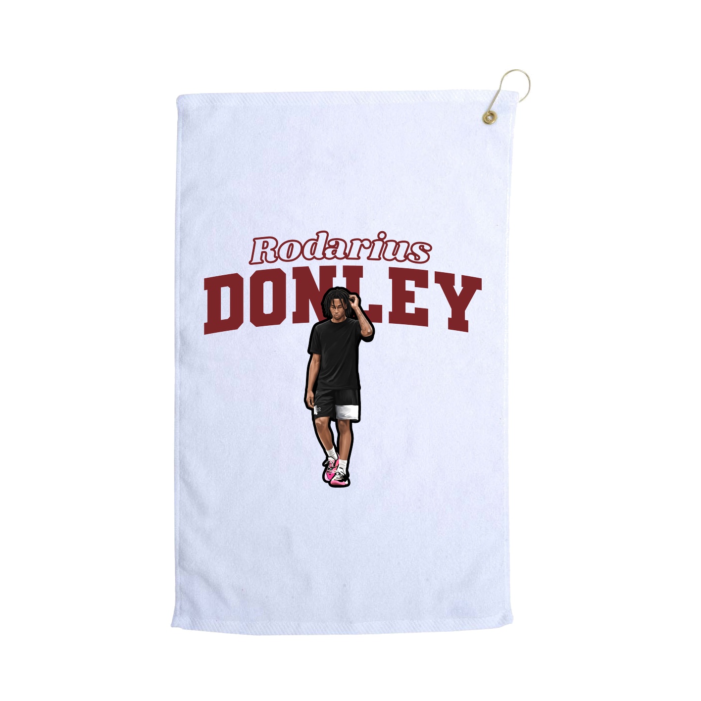 Golf Towel — Name Arch in White