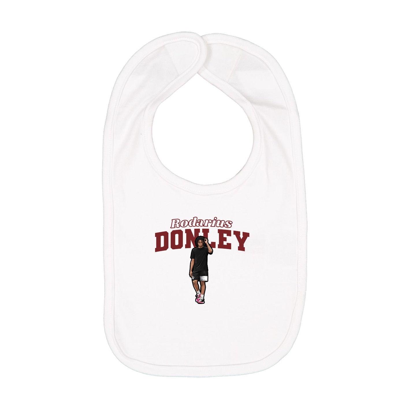 Infant Bib — Name Arch in White