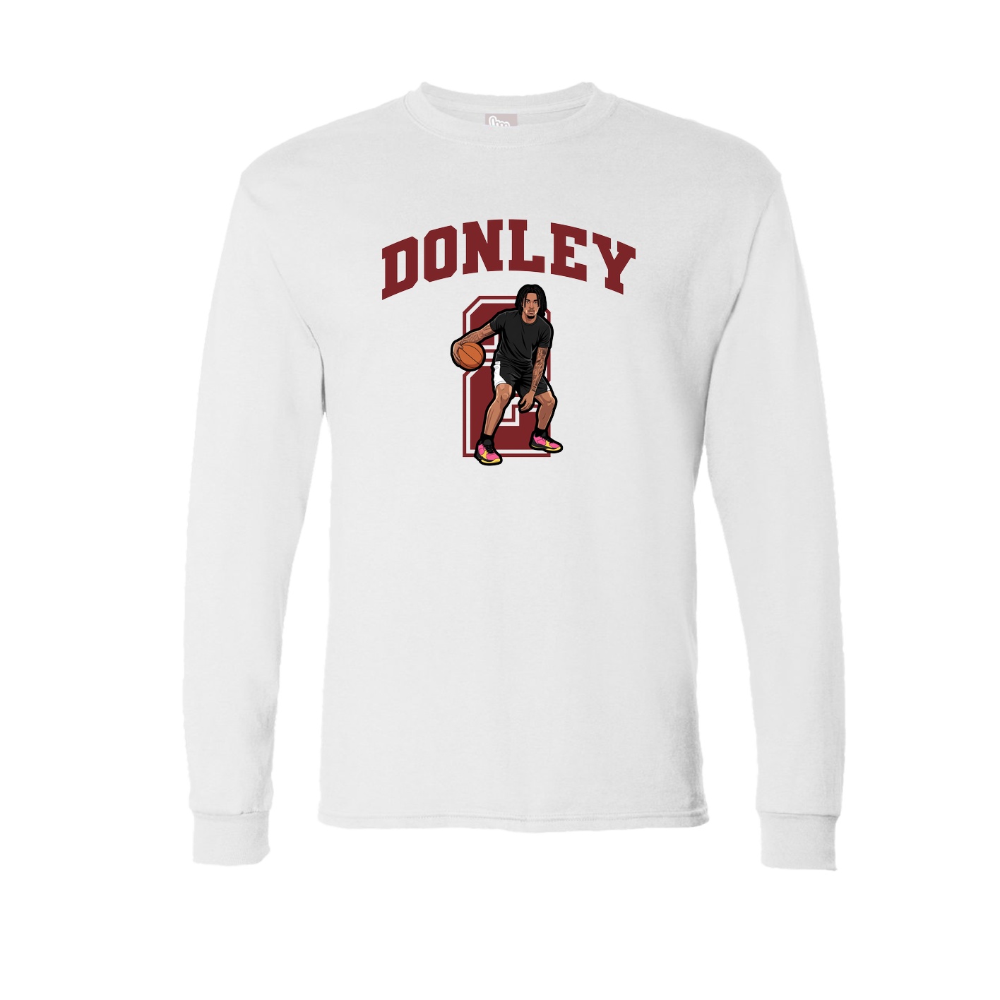 Long Sleeve Tee — Number in White