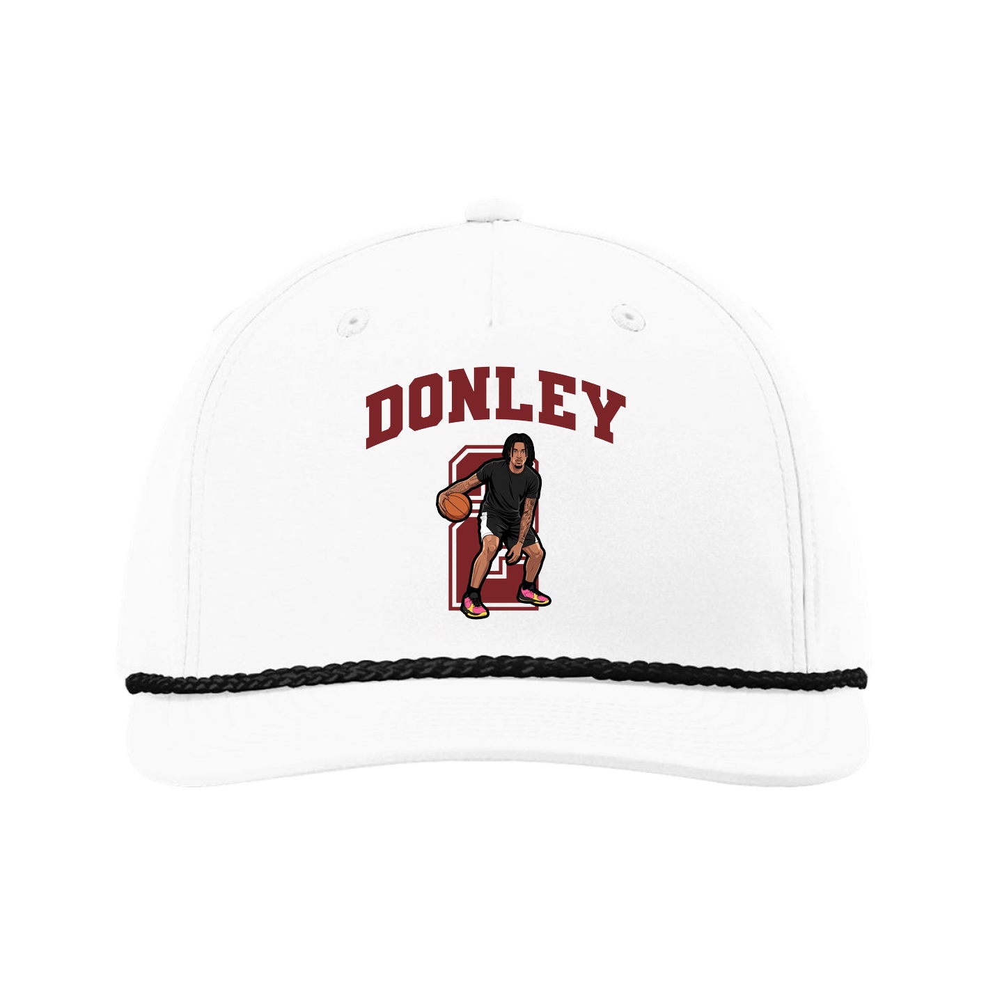 Five-Panel Classic Rope Cap — Number in White