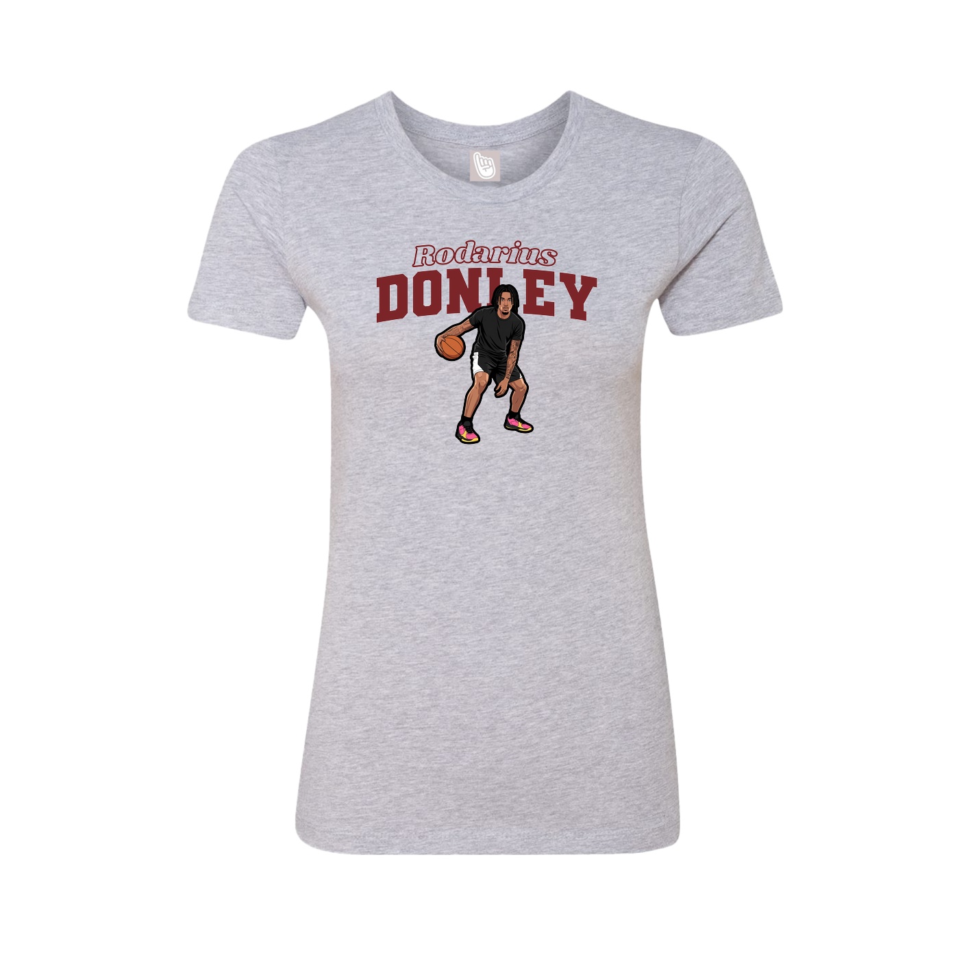 Fitted Women's Tee — Name Arch in Grey