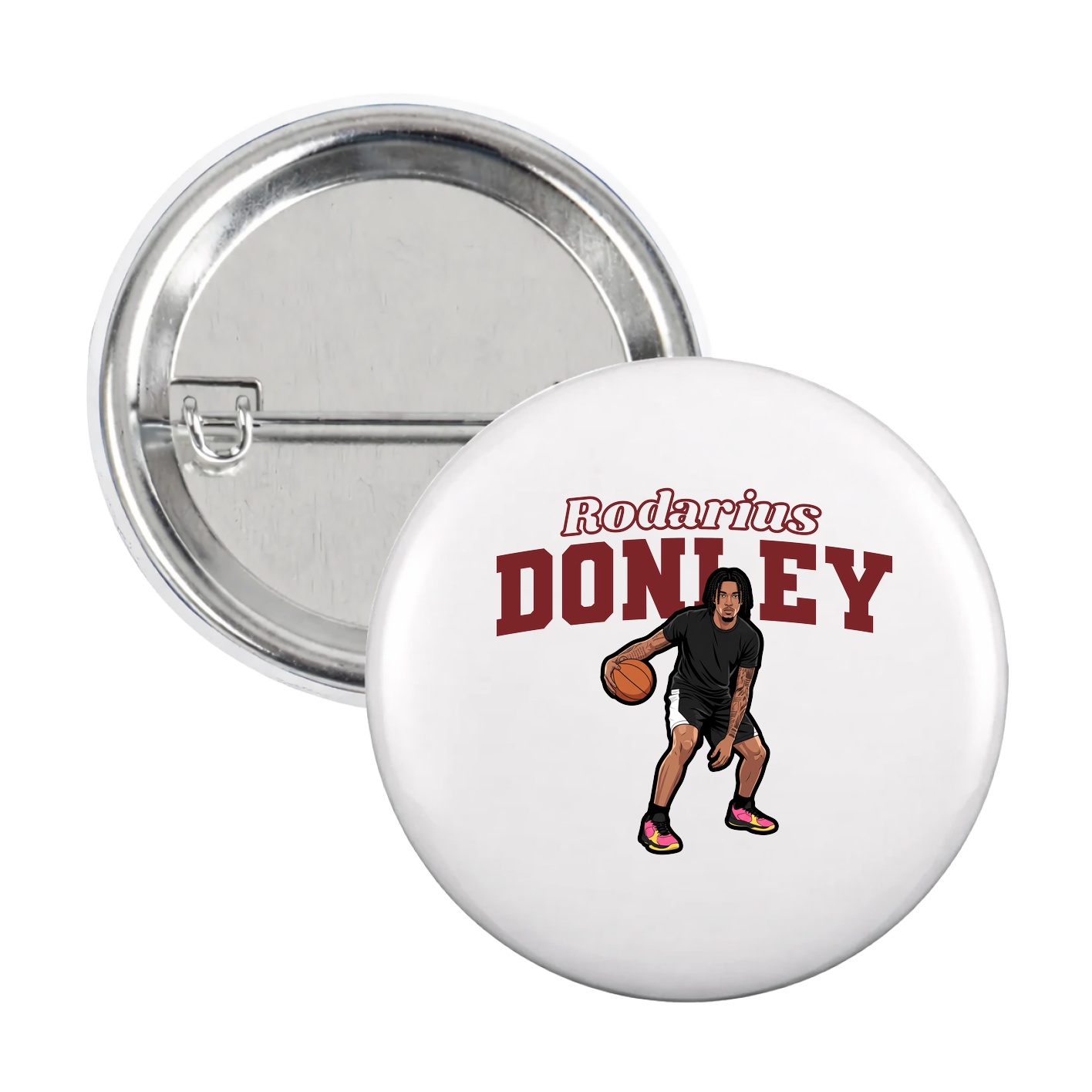 Game Day Button — Name Arch in White