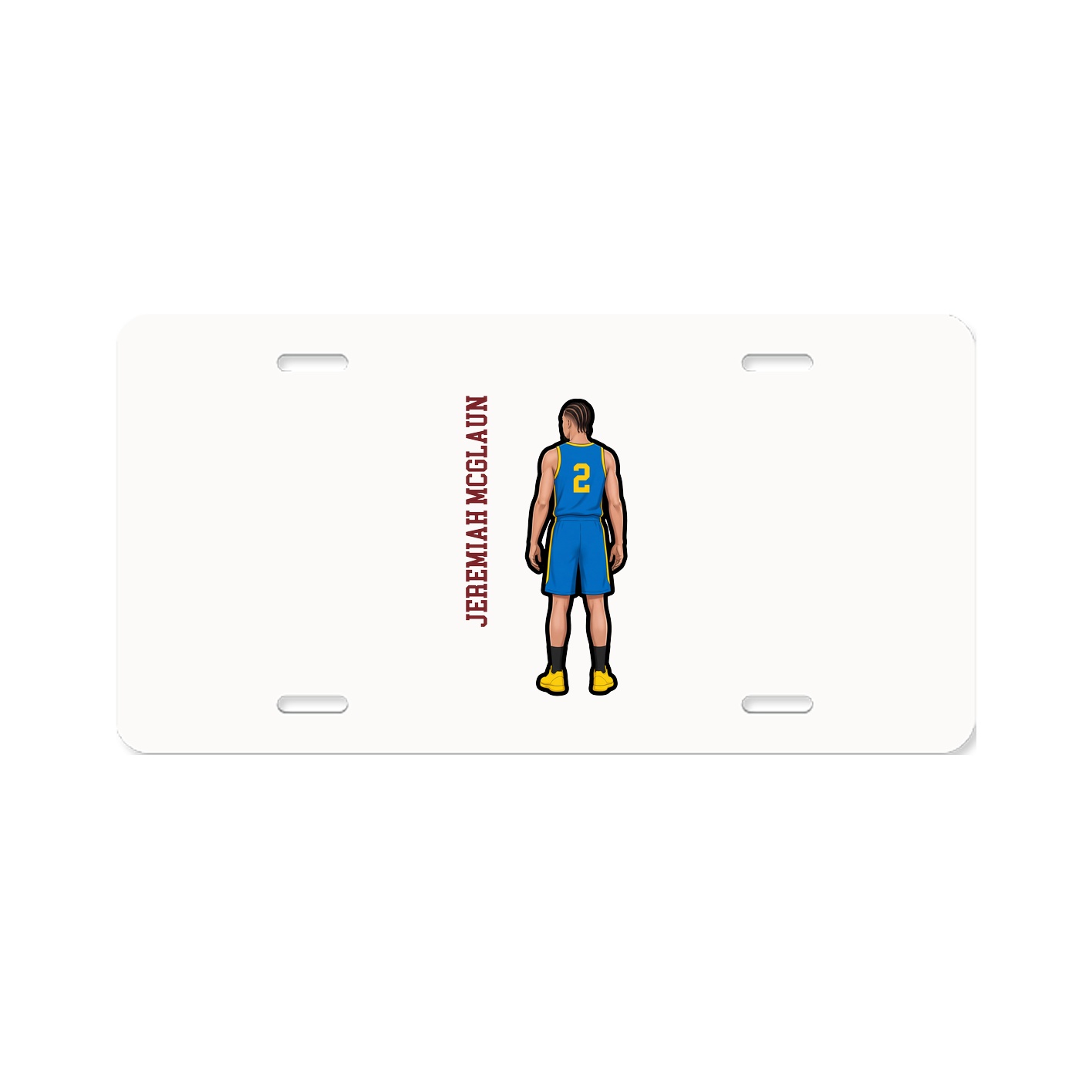 License Plate — Name Vertical in Classic