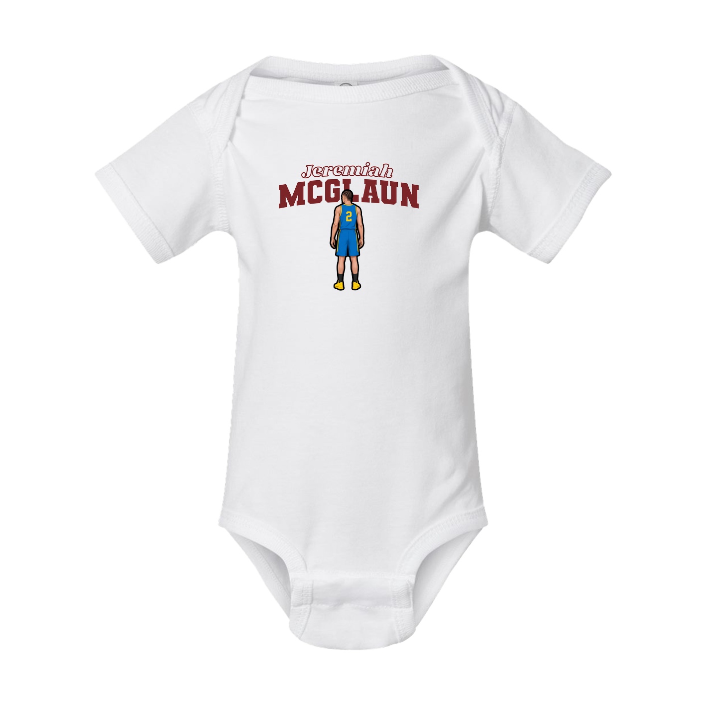 Baby Onesie — Name Arch in White