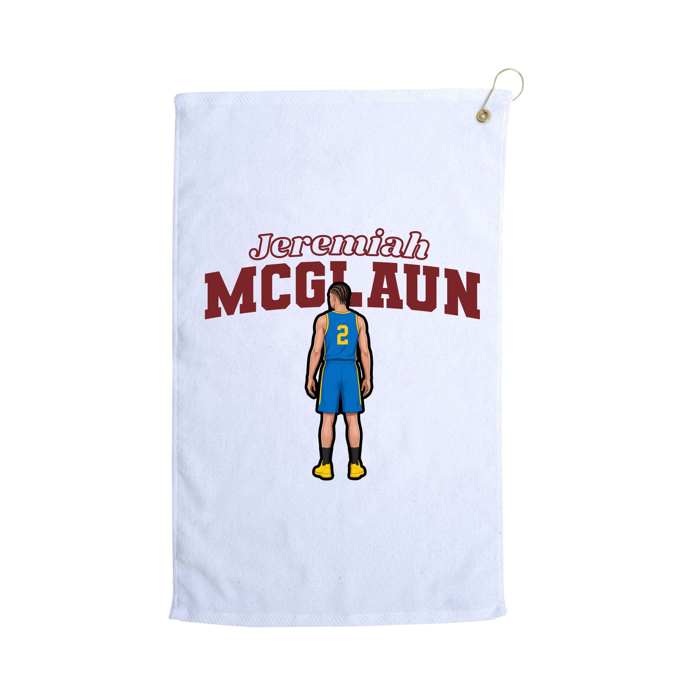 Golf Towel — Name Arch in White