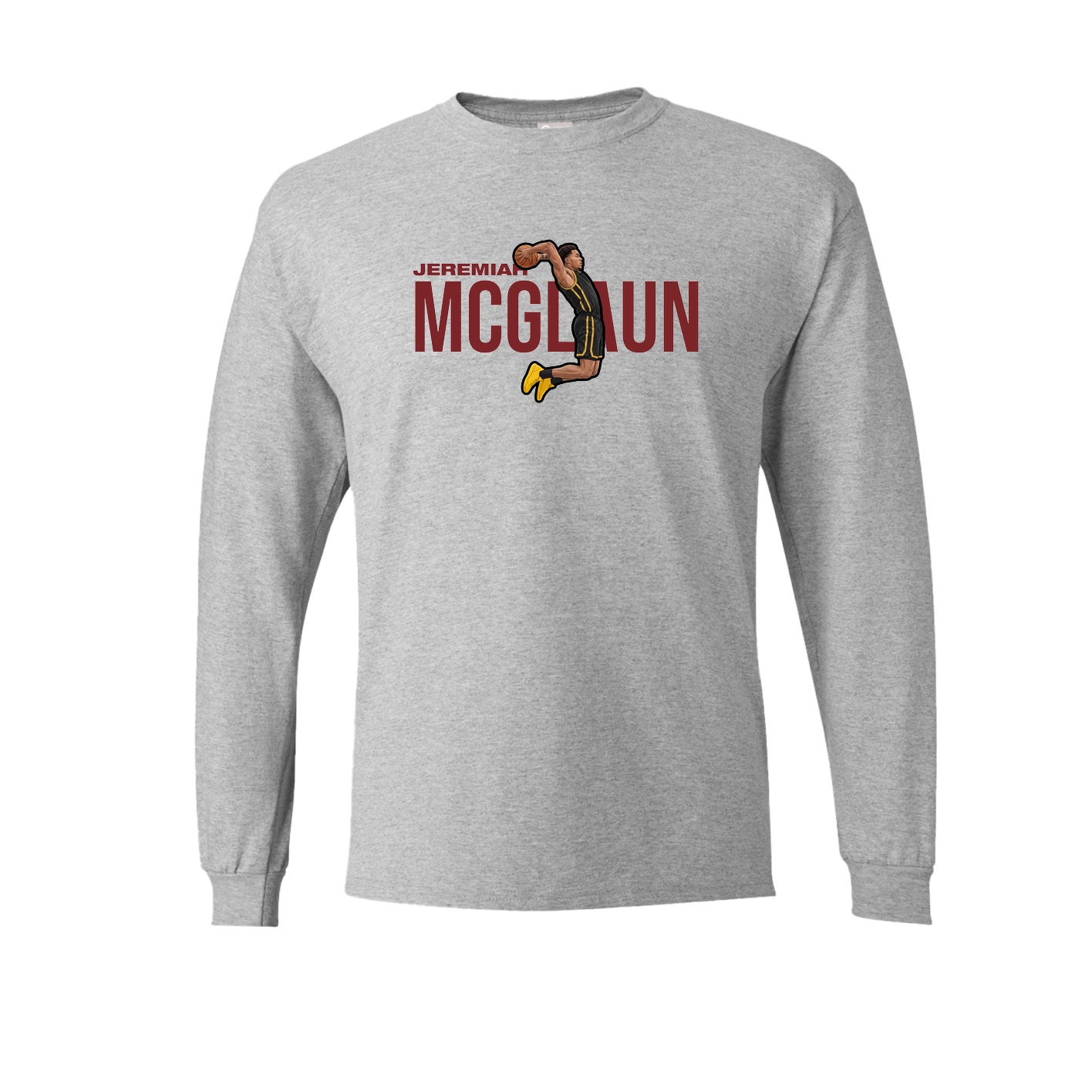 Long Sleeve Tee — Player Name in Grey