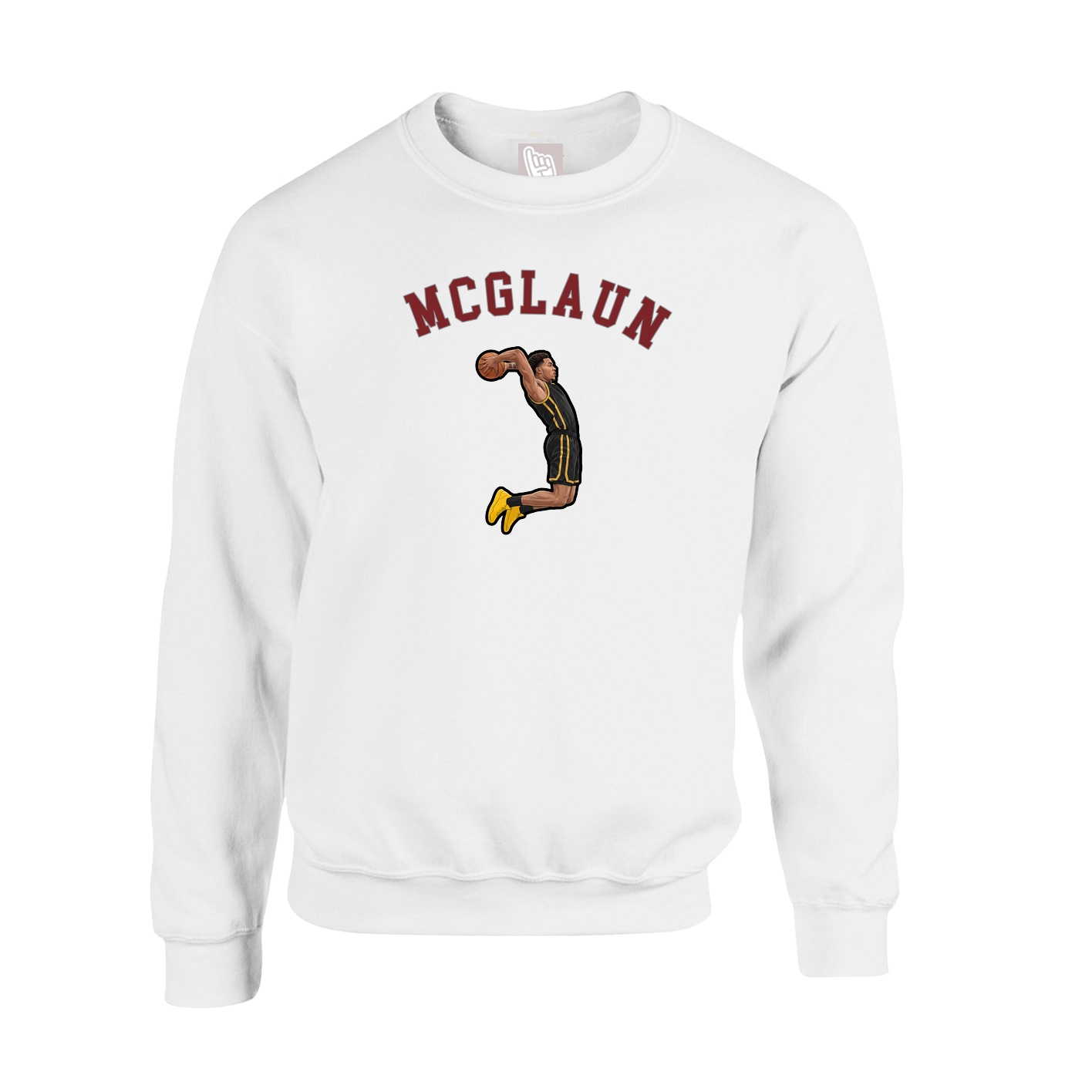 Fleece Crew — Shirsey Arch in White