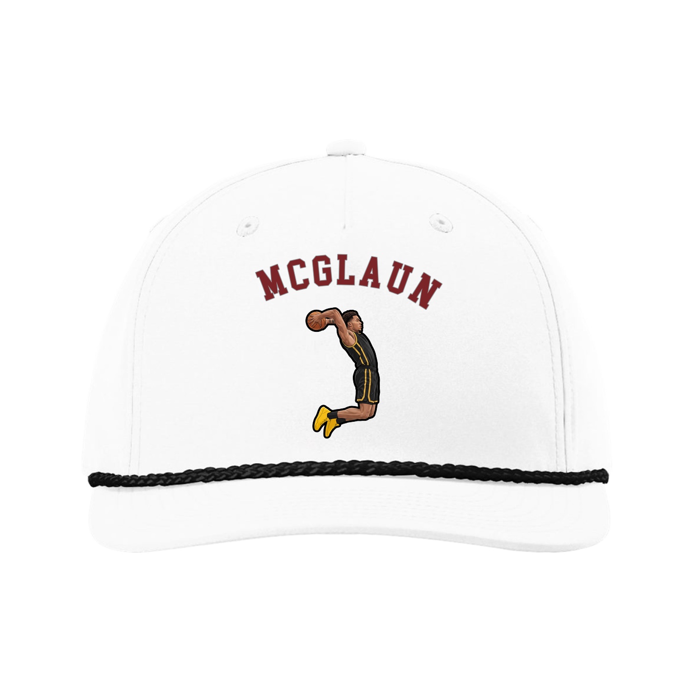 Five-Panel Classic Rope Cap — Shirsey Arch in White