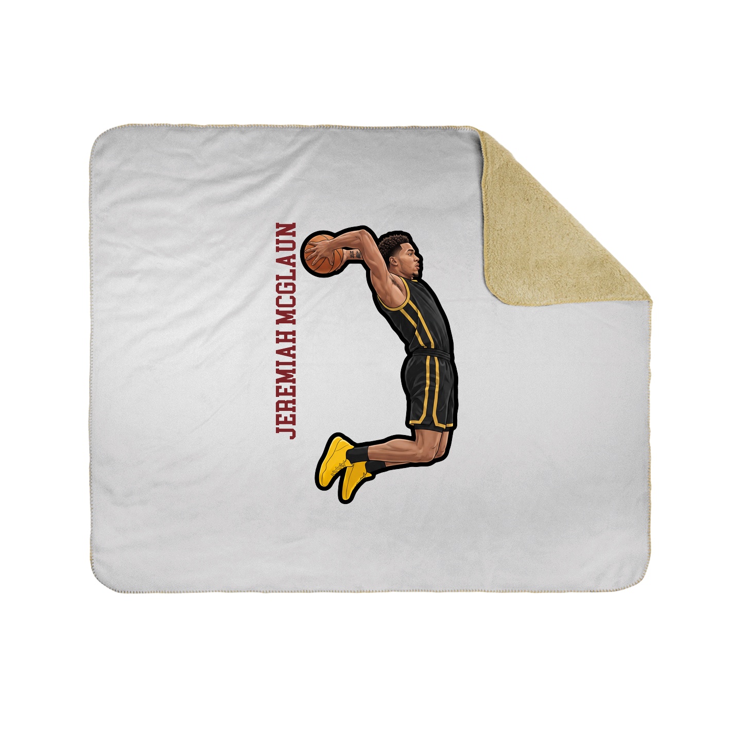 Throw Blanket — Name Vertical in White