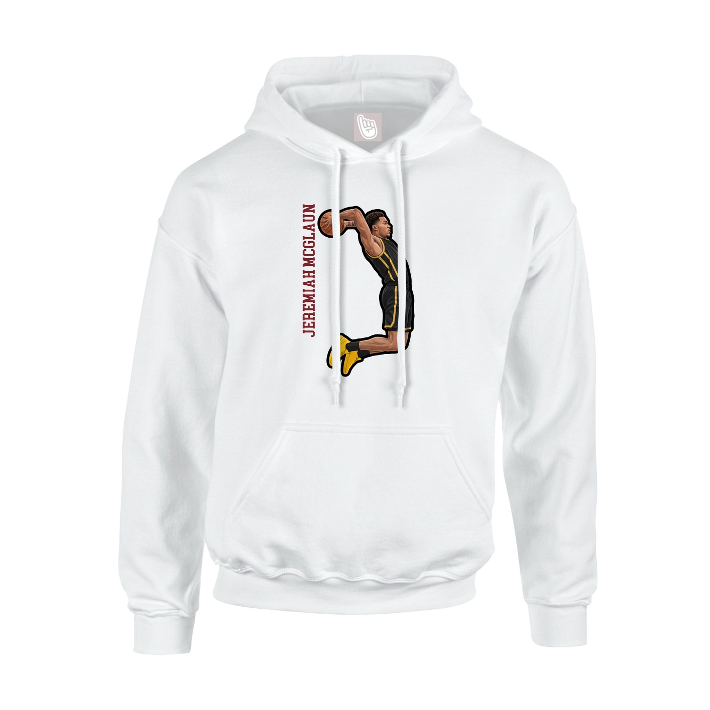 Hoodie — Name Vertical in White