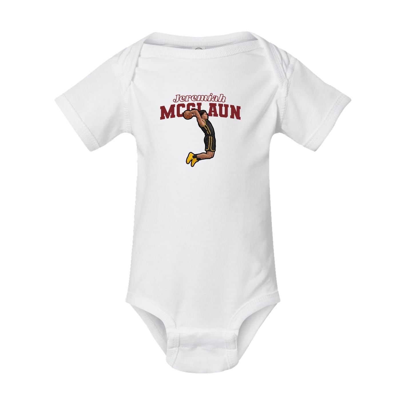 Baby Onesie — Name Arch in White