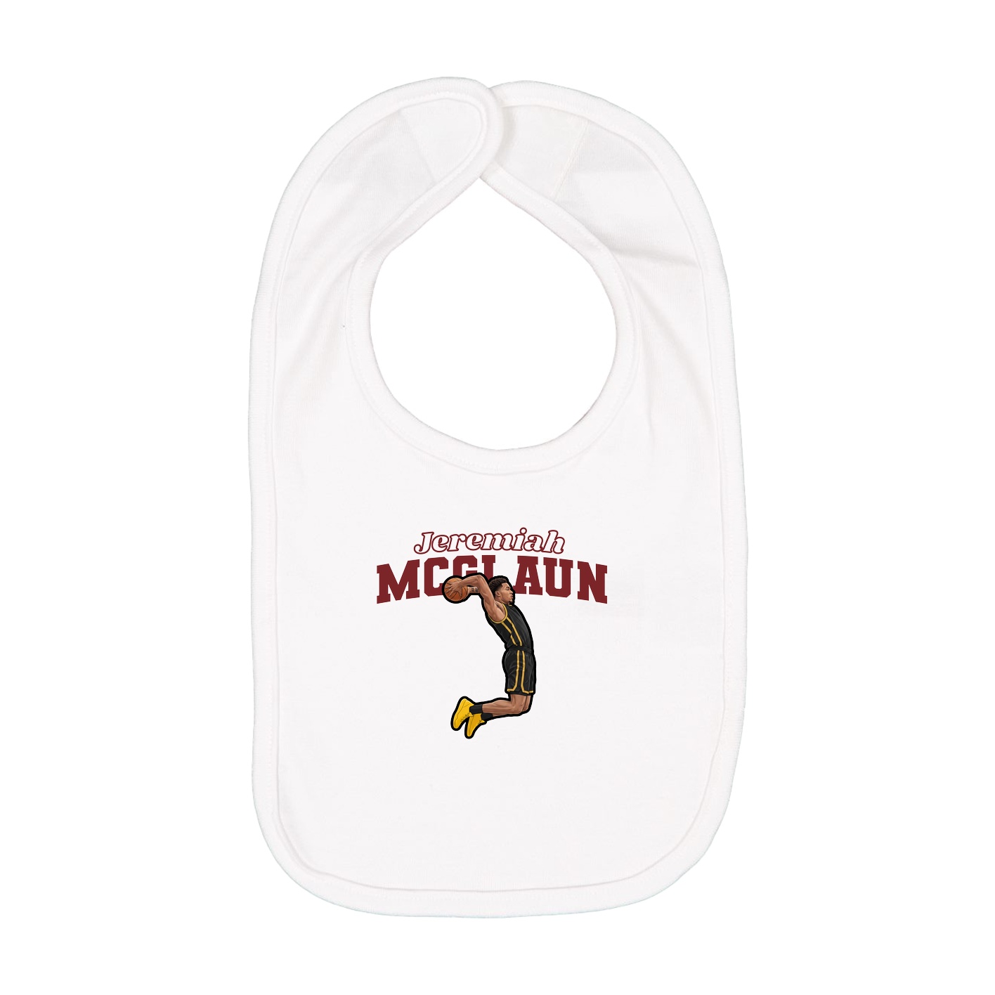 Infant Bib — Name Arch in White