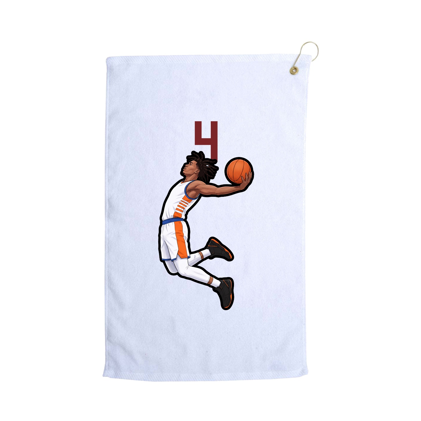 Golf Towel — Number Top in White
