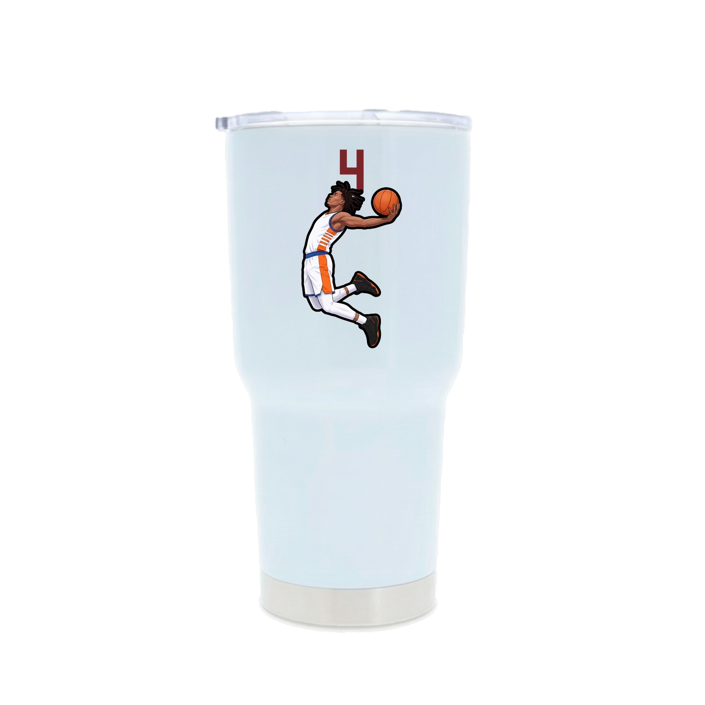 30oz Stainless Steel Tumbler — Number Top in White
