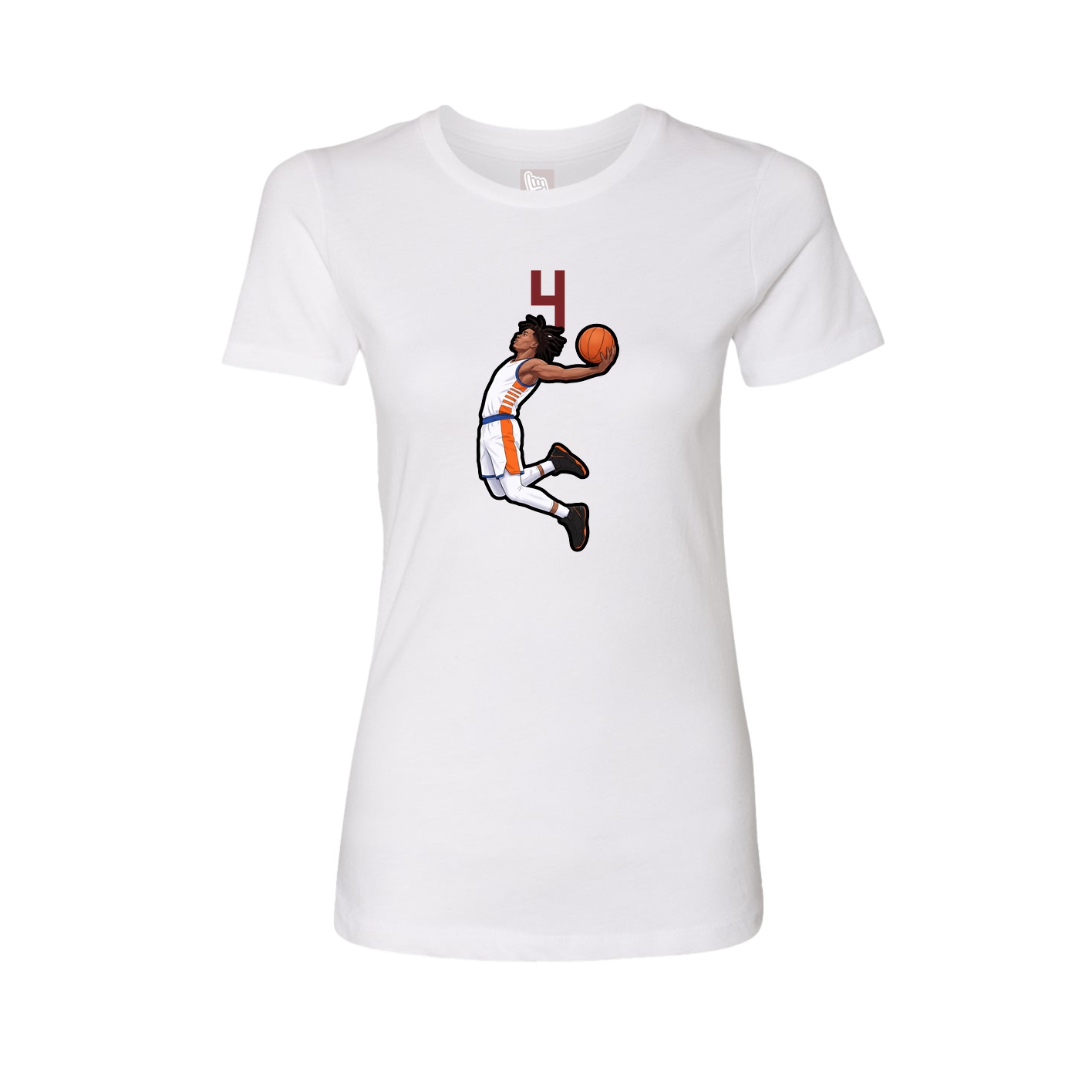 Fitted Women's Tee — Number Top in White