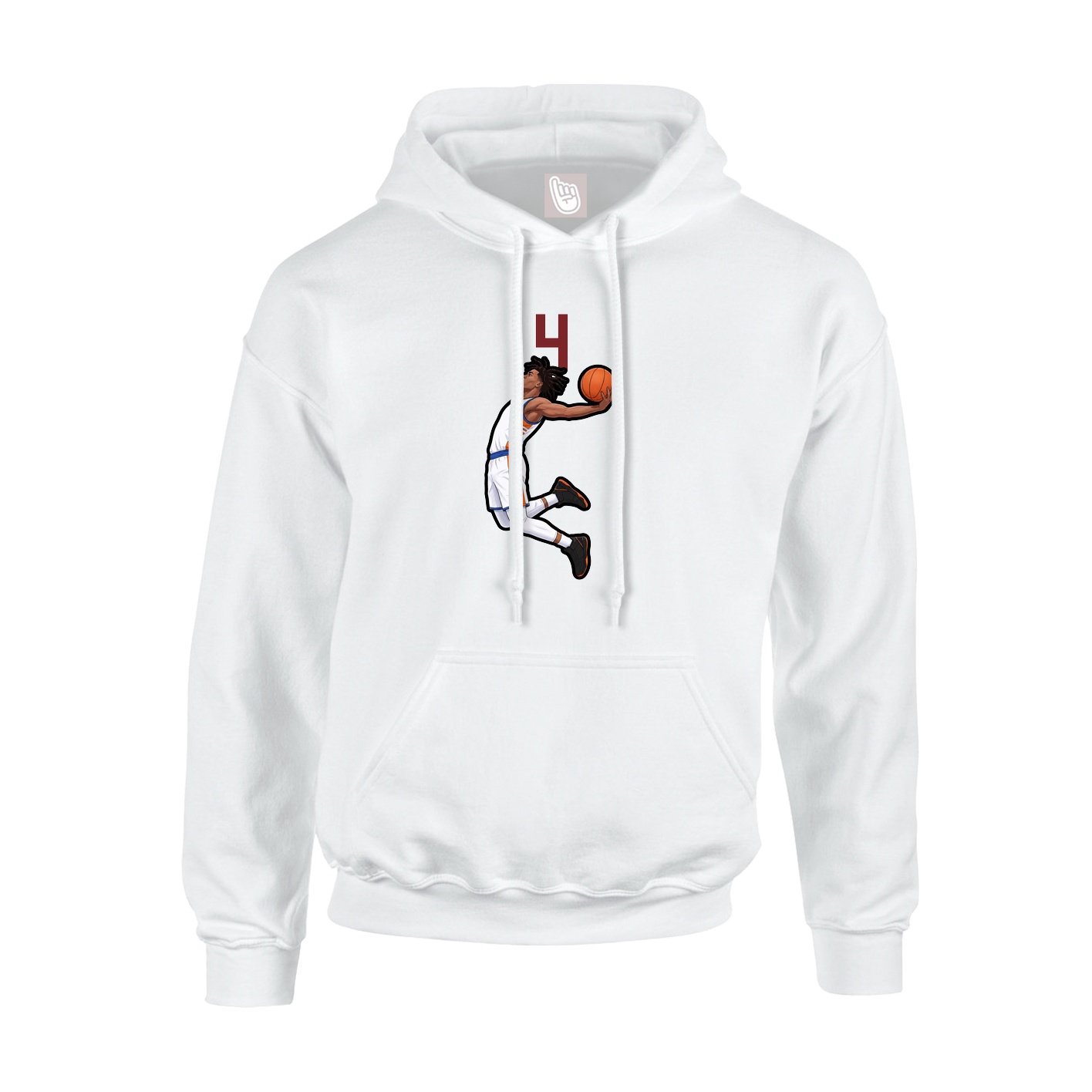 Hoodie — Number Top in White