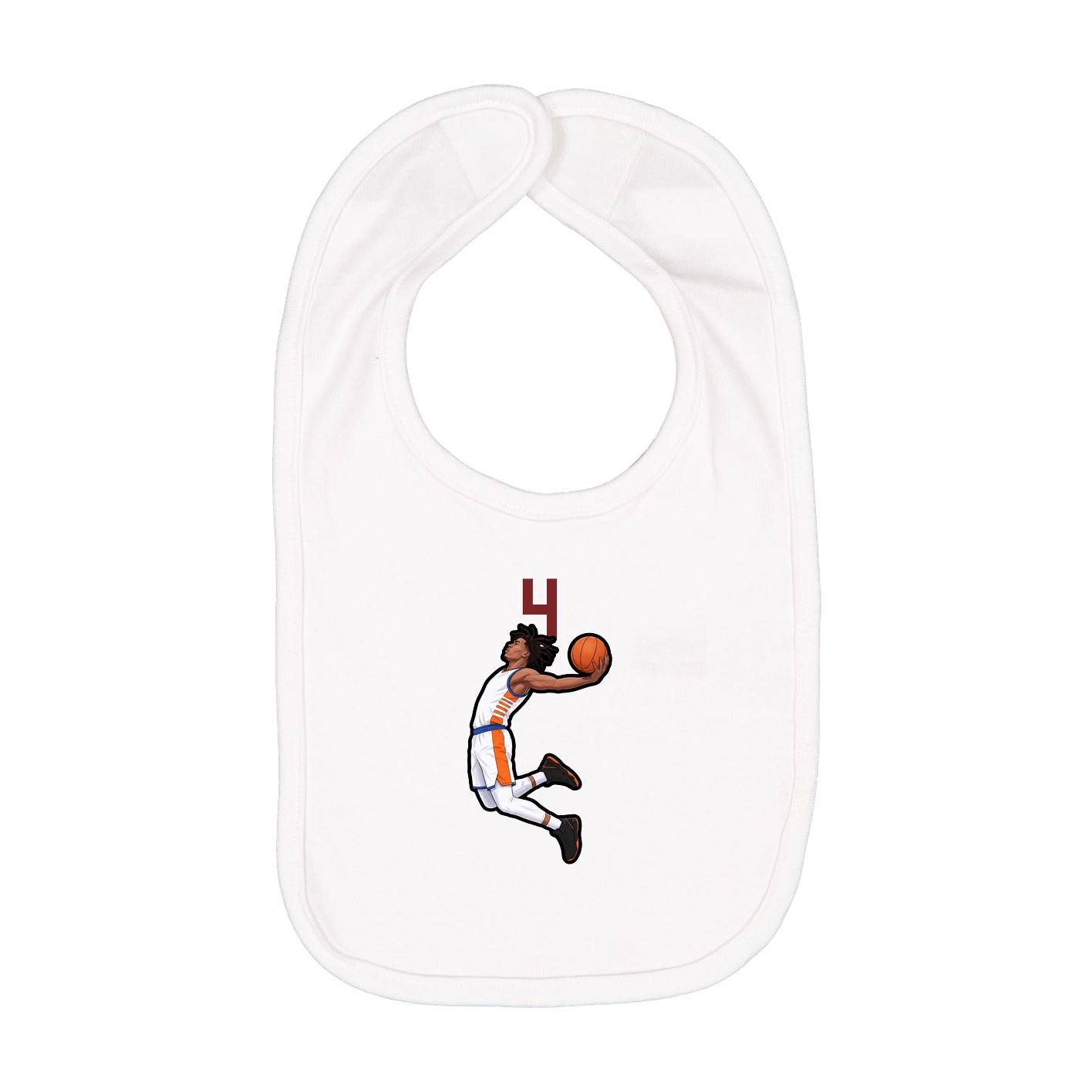 Infant Bib — Number Top in White