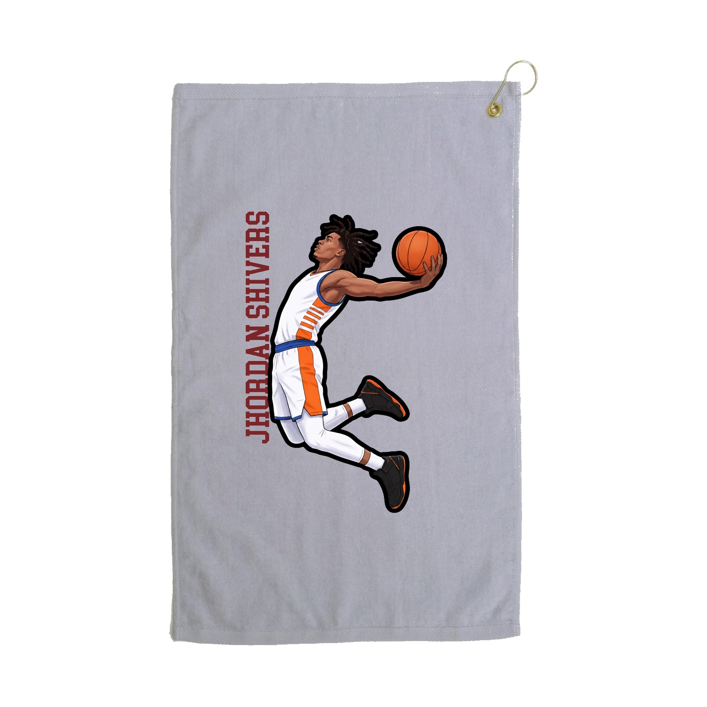 Golf Towel — Name Vertical in Grey