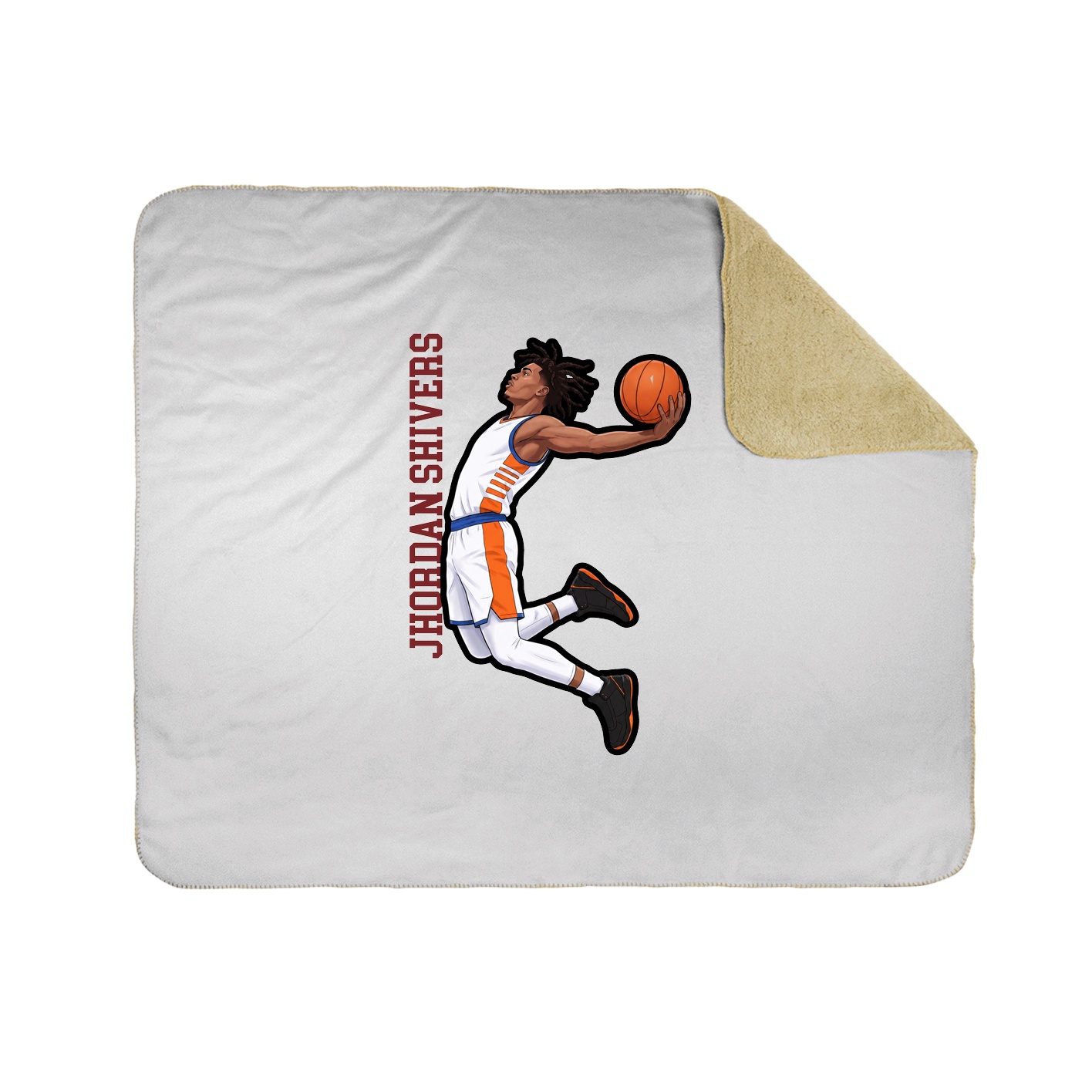 Throw Blanket — Name Vertical in White