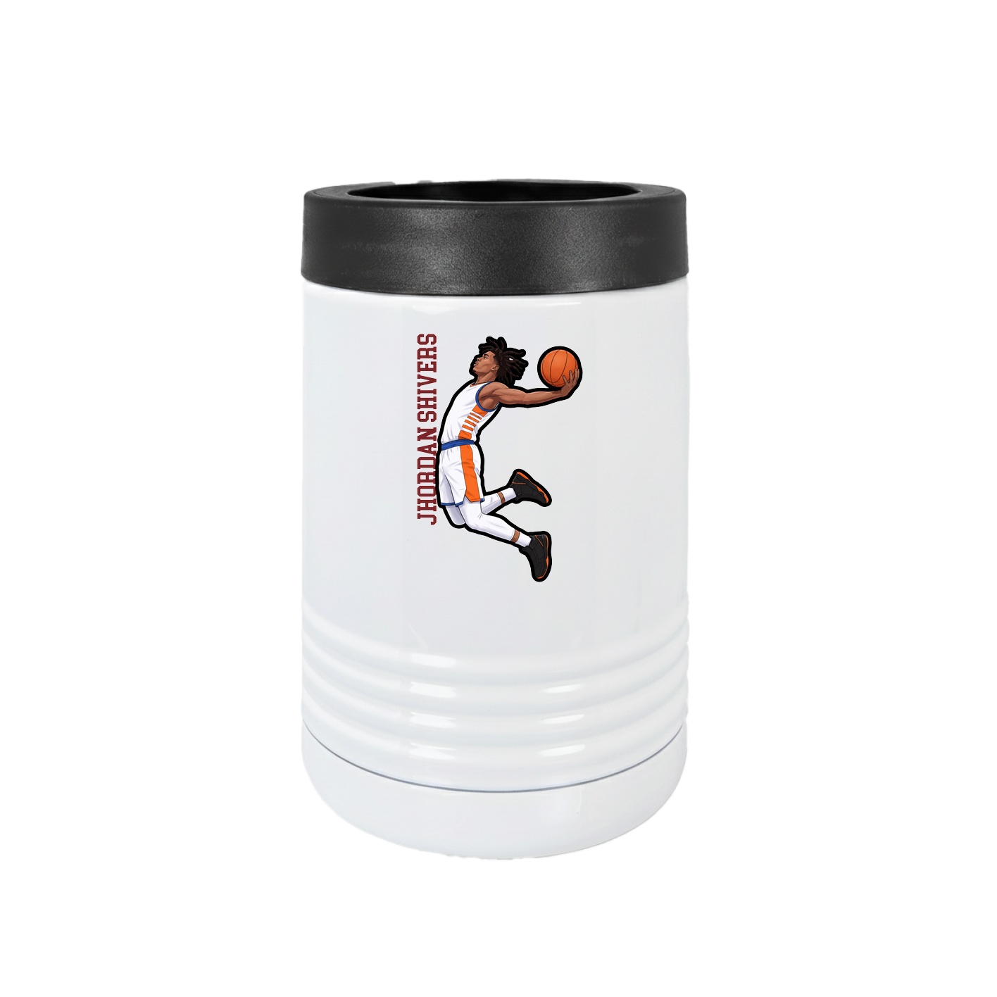 Beverage Holder — Name Vertical in White