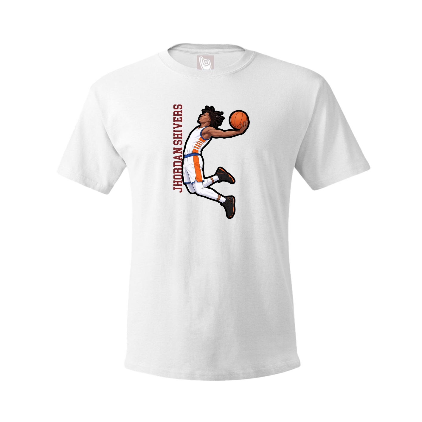 Youth Tee — Name Vertical in White
