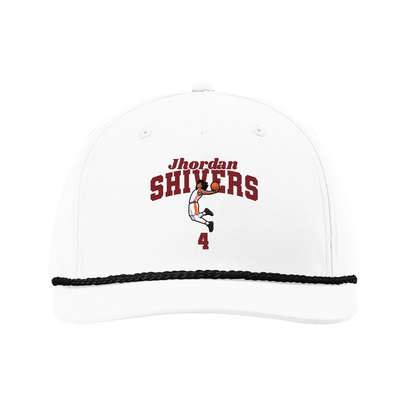 Five-Panel Classic Rope Cap — Signature Arch in White