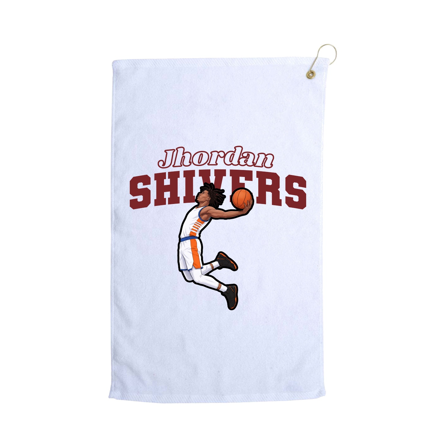 Golf Towel — Name Arch in White