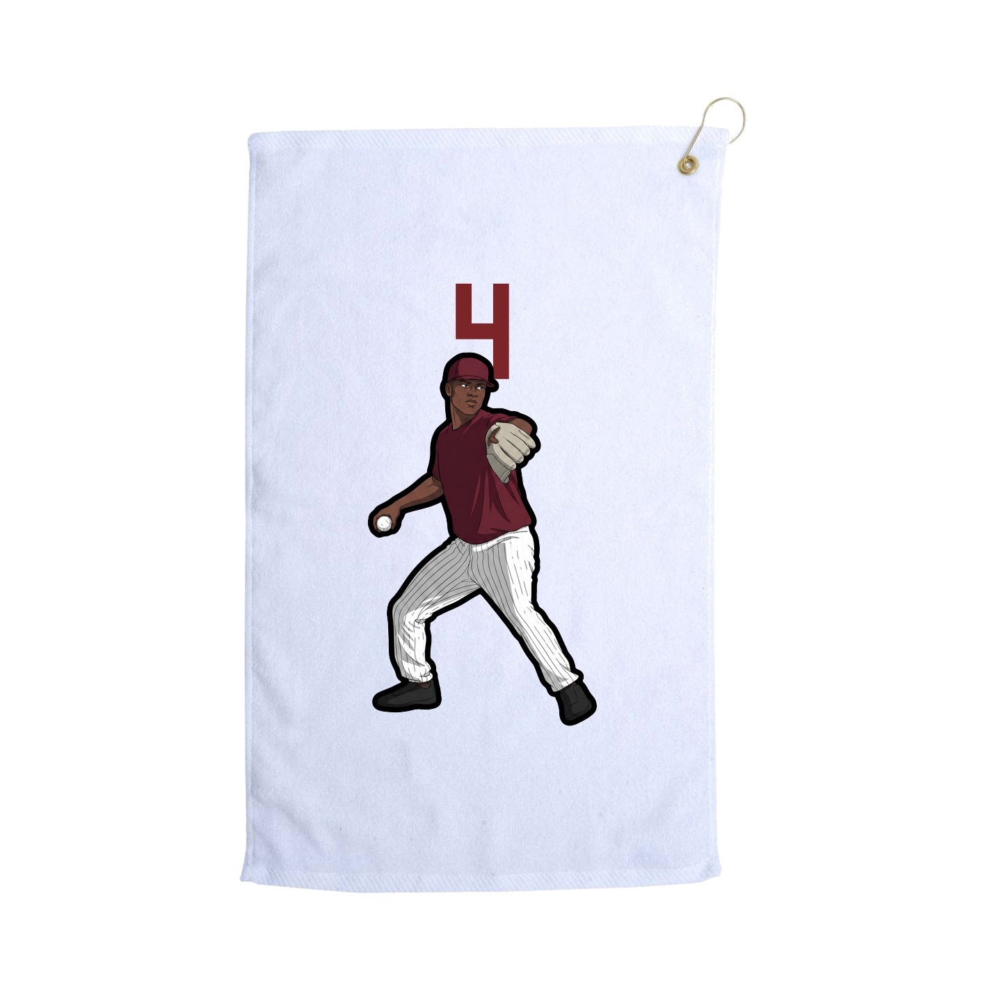 Golf Towel — Number Top in White