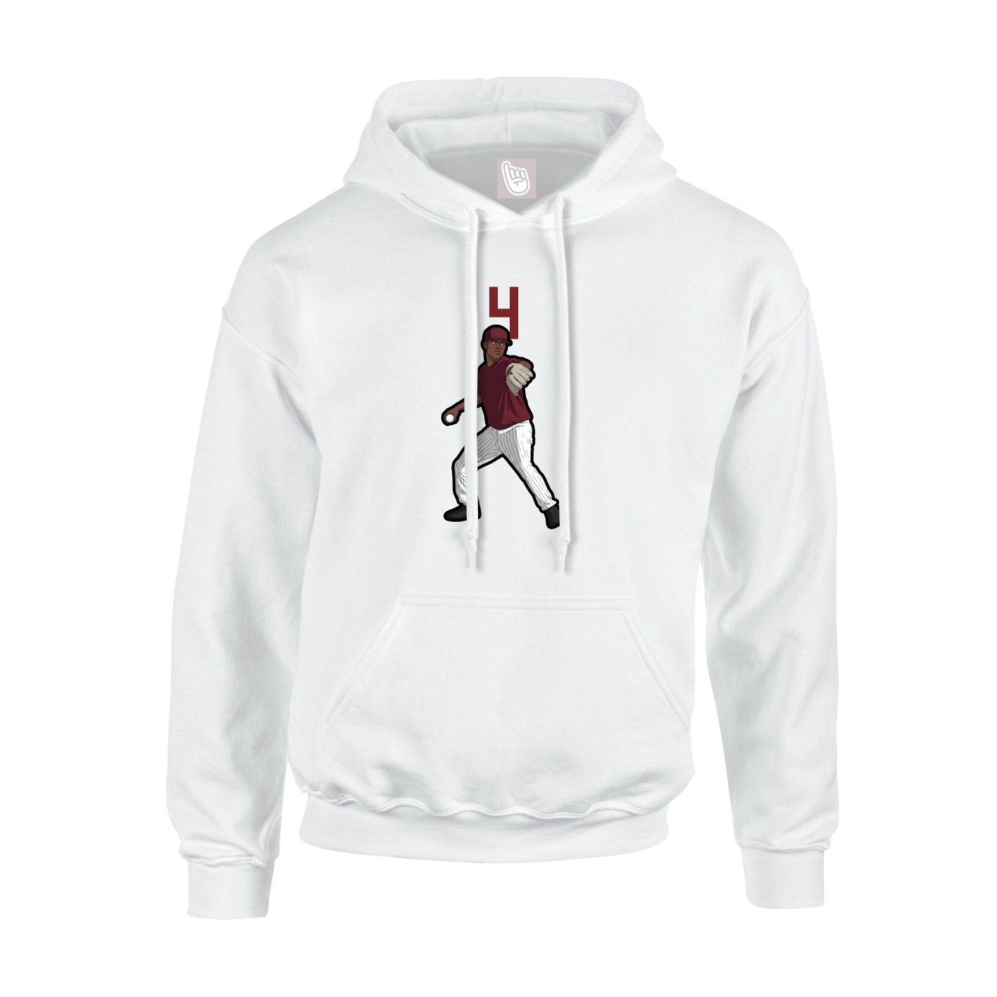 Youth Hoodie — Number Top in White