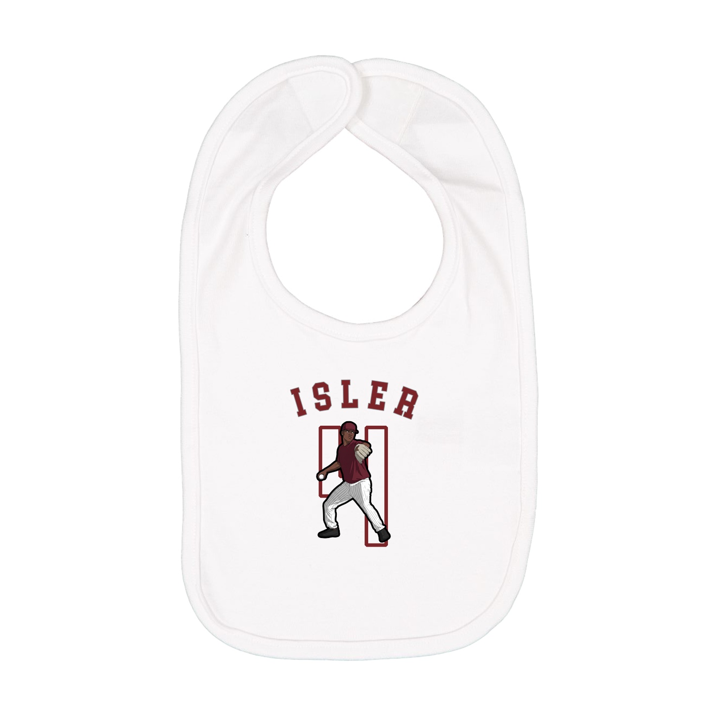 Infant Bib — Shirsey Arch in White