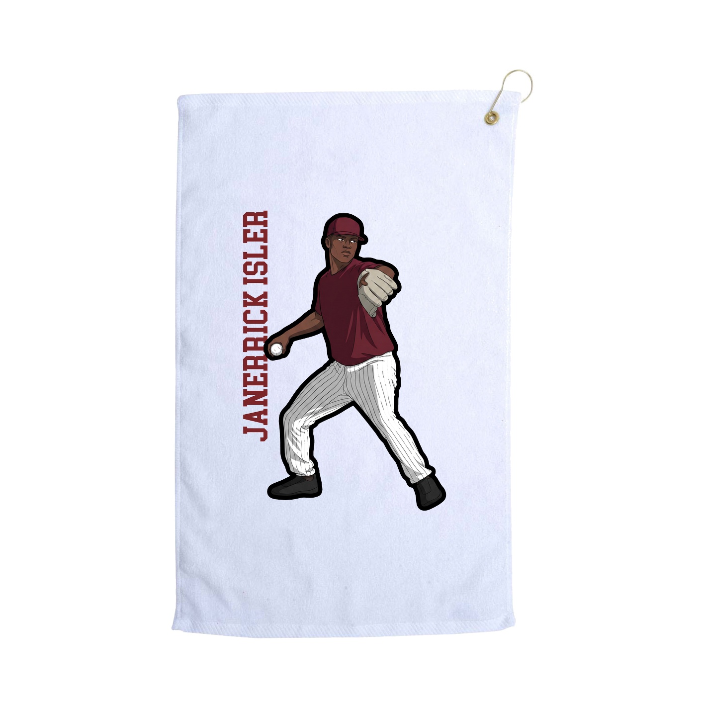 Golf Towel — Name Vertical in White