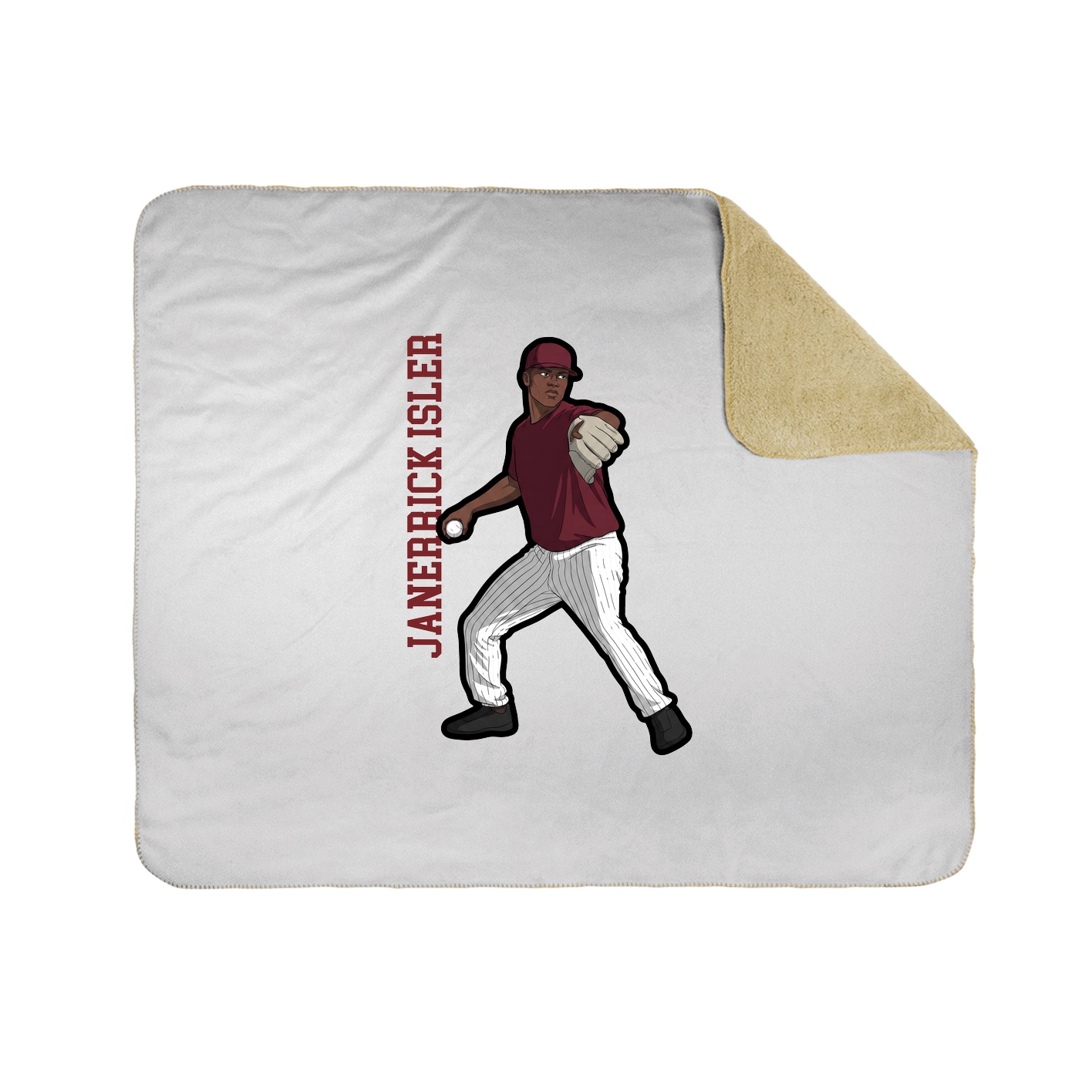 Throw Blanket — Name Vertical in White