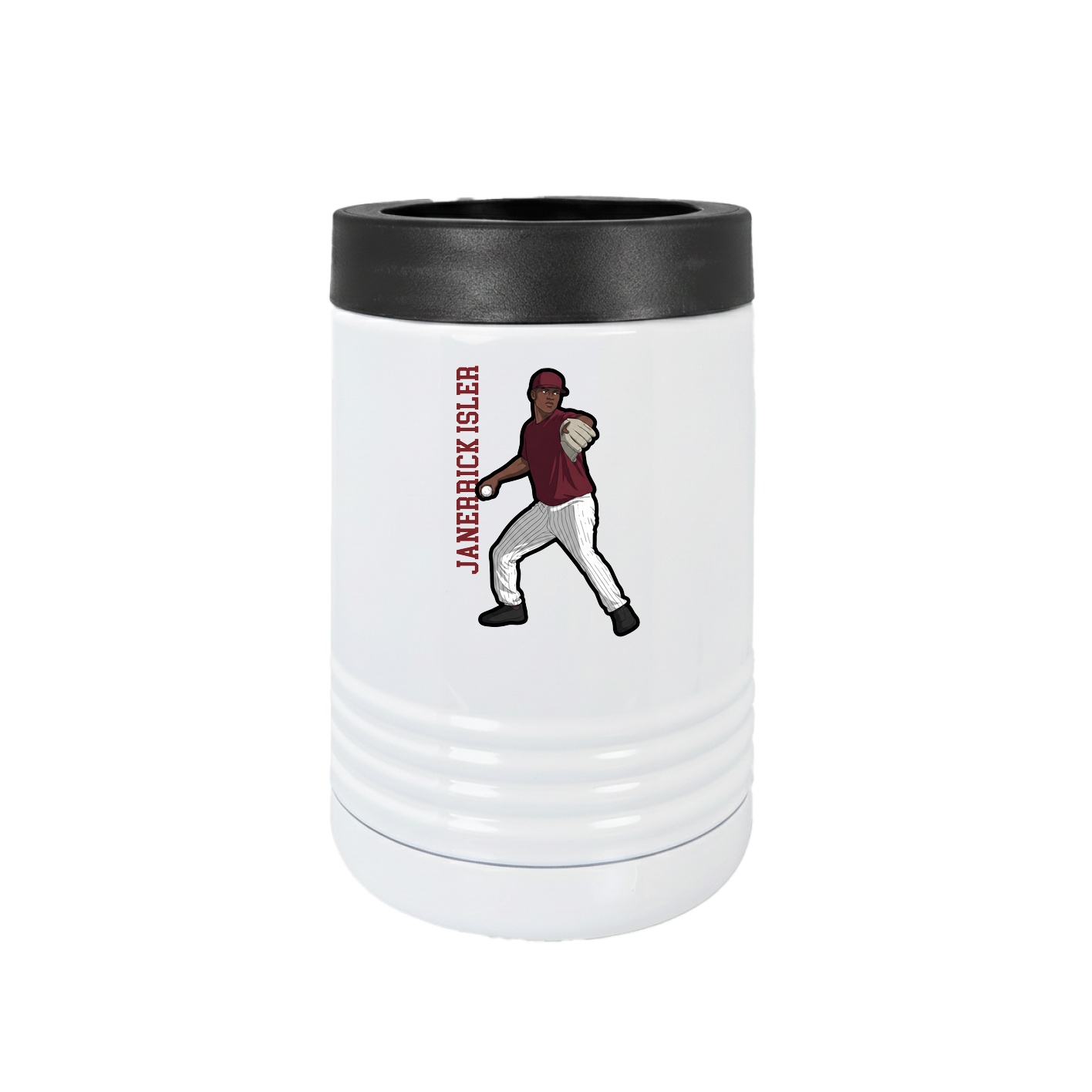 Beverage Holder — Name Vertical in White