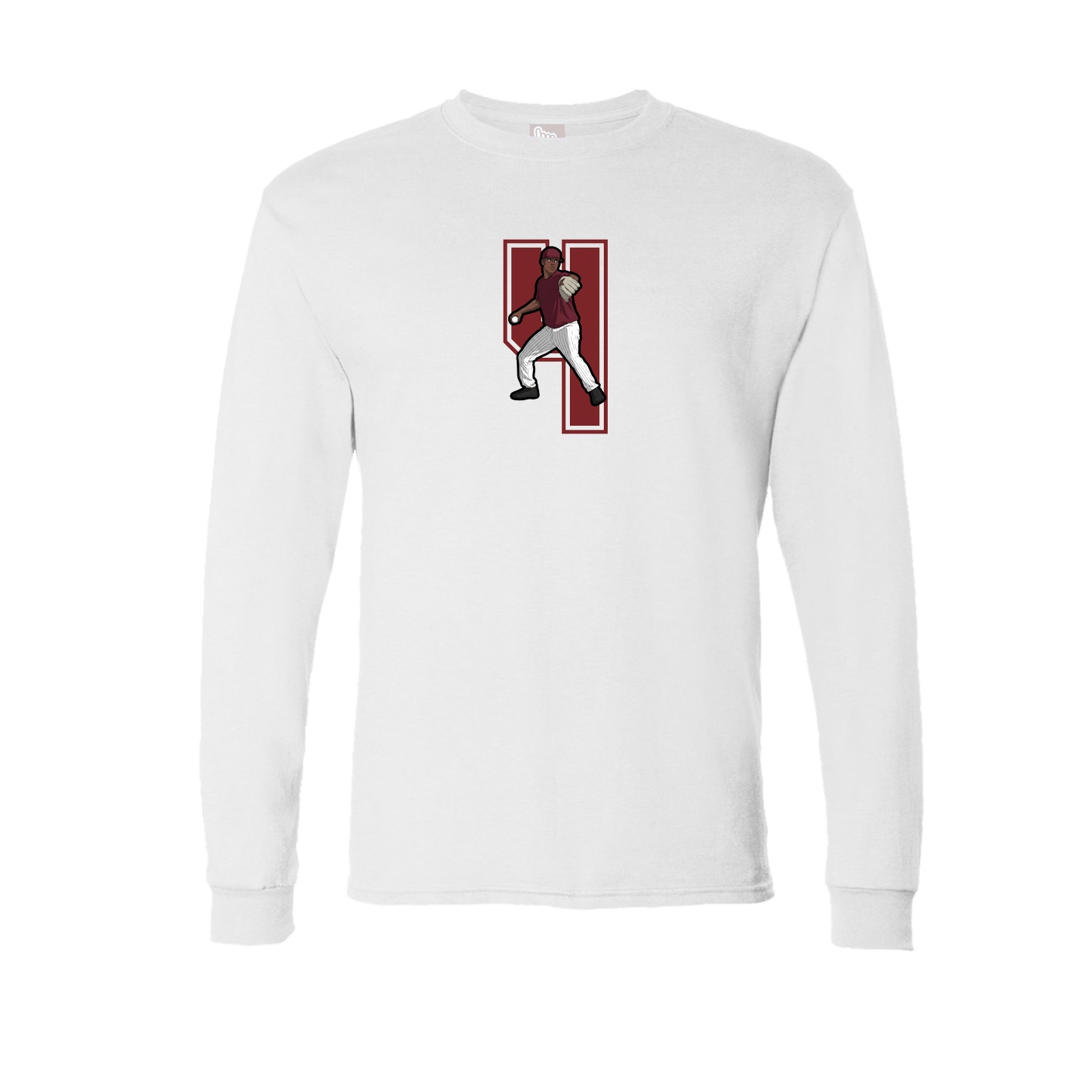 Long Sleeve Tee — Number in White