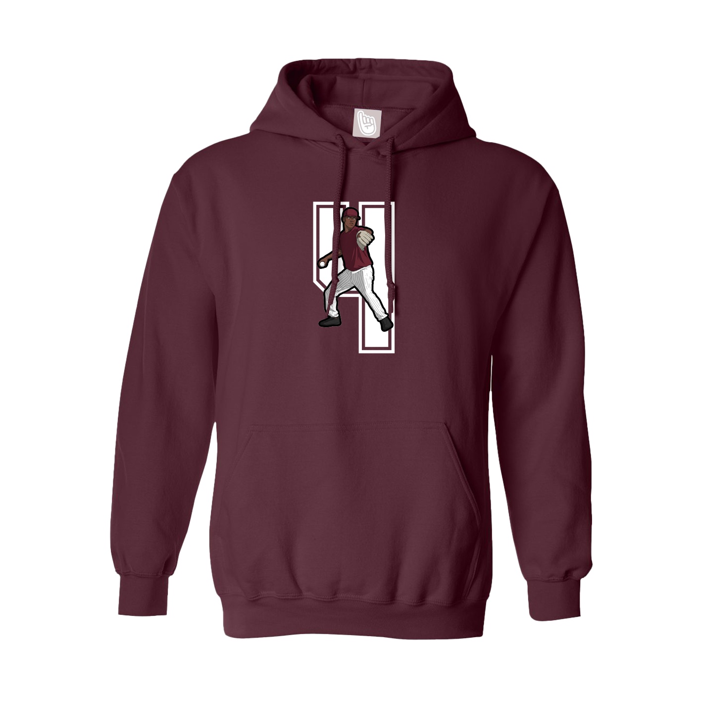 Hoodie — Number in Maroon