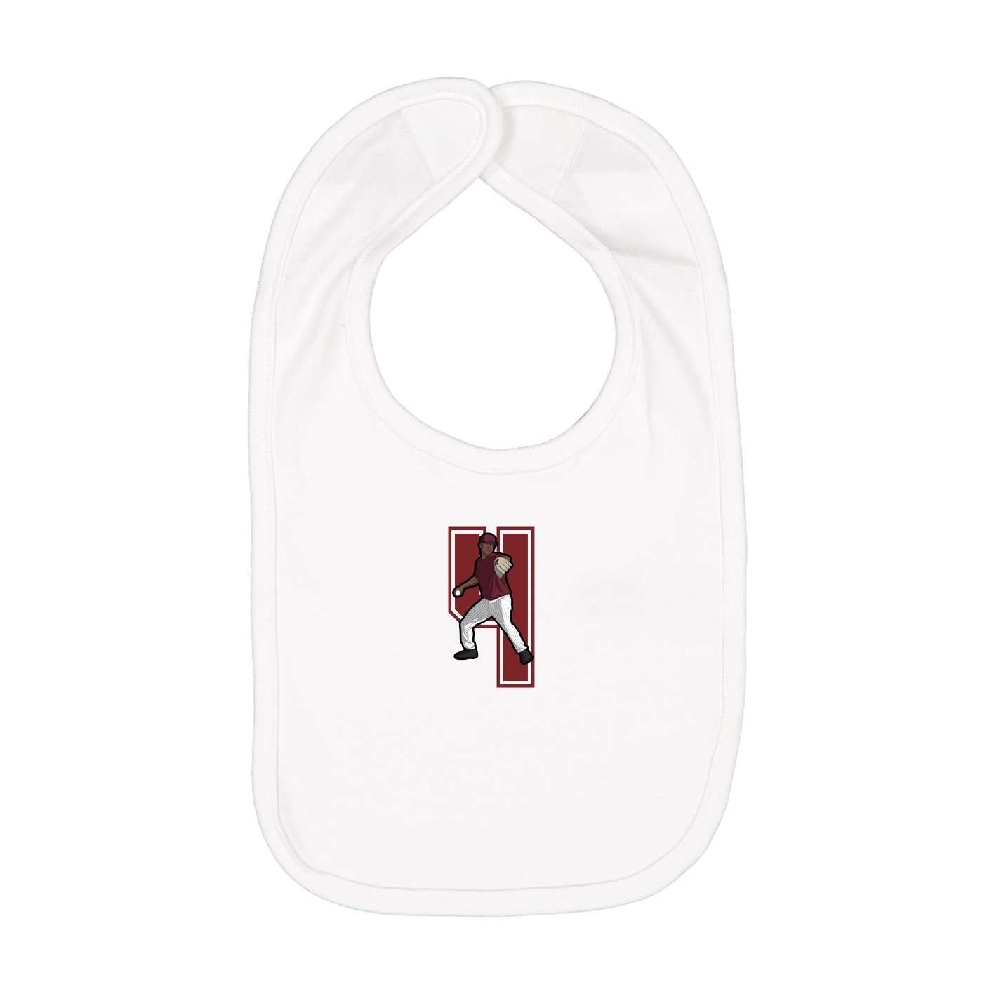 Infant Bib — Number in White