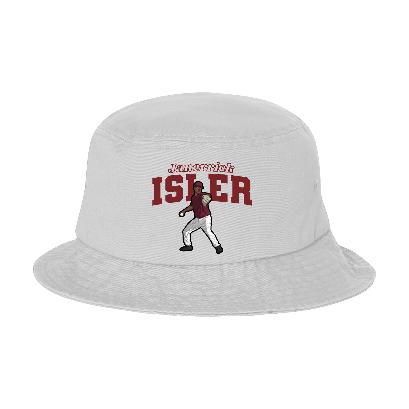 Bucket Cap — Name Arch in White