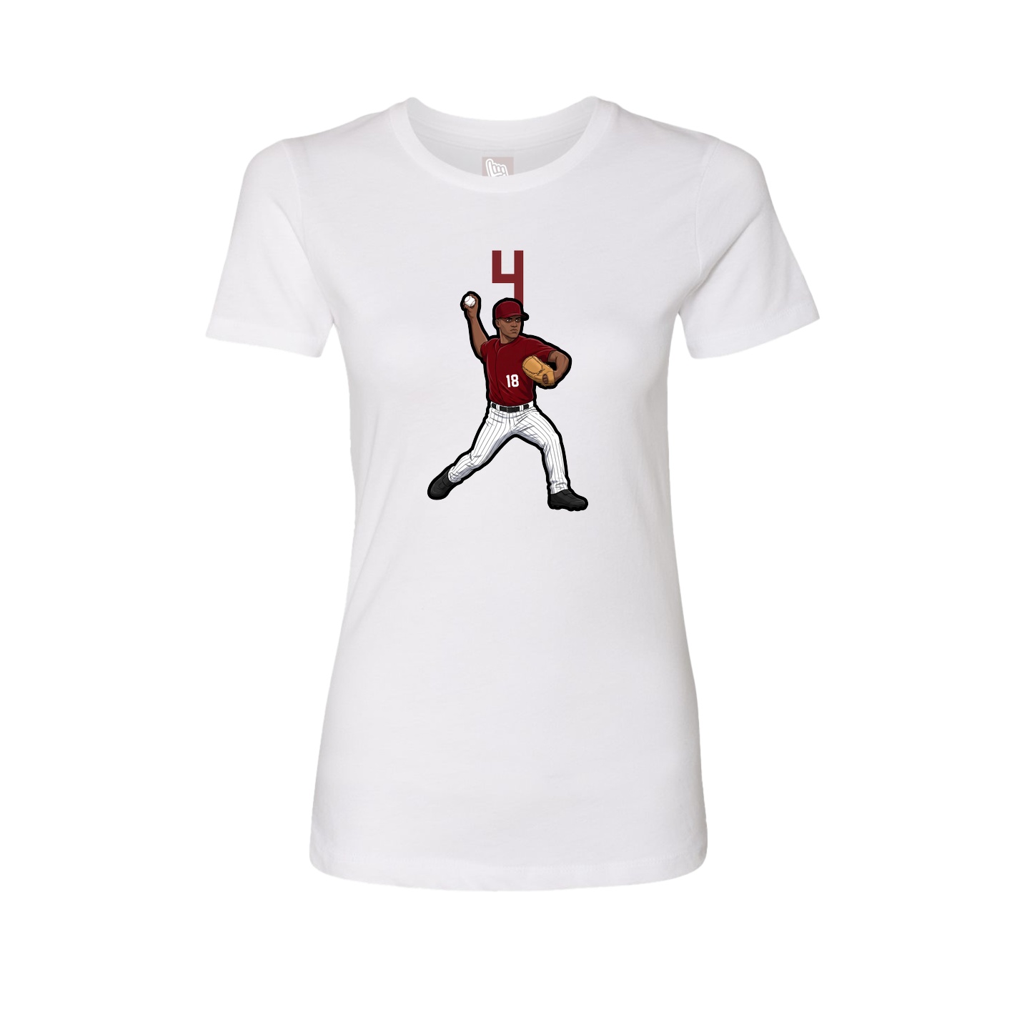 Fitted Women's Tee — Number Top in White