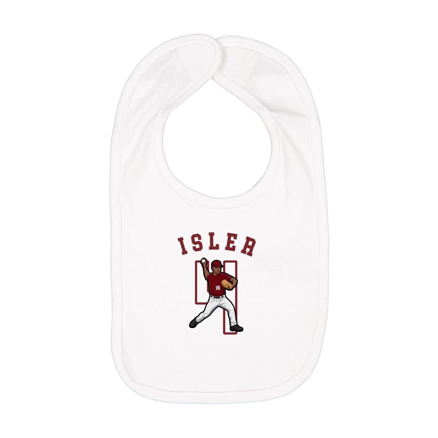 Infant Bib — Shirsey Arch in White