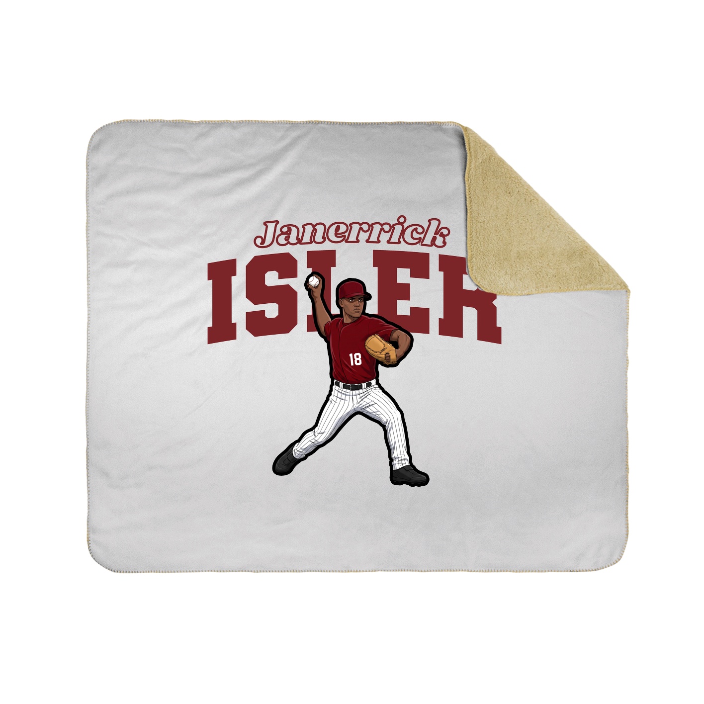 Throw Blanket — Name Arch in White
