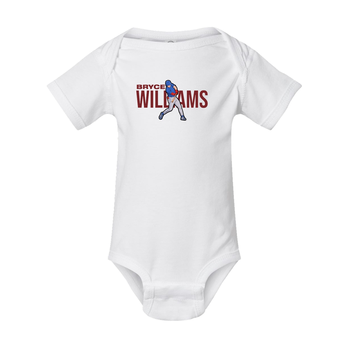 Baby Onesie — Player Name in White