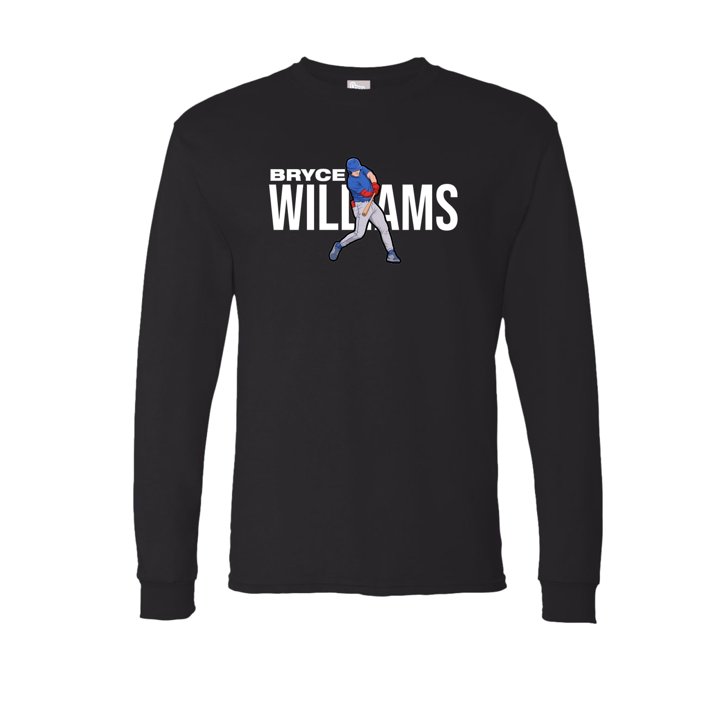Long Sleeve Tee — Player Name in Black
