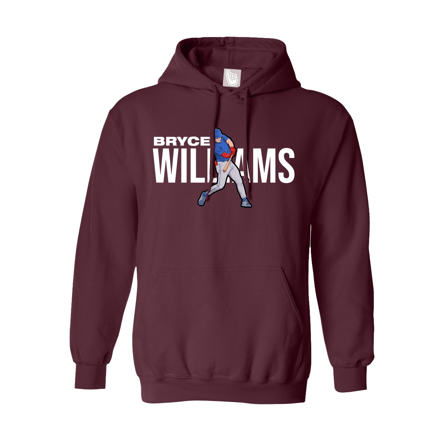 Youth Hoodie — Player Name in Maroon