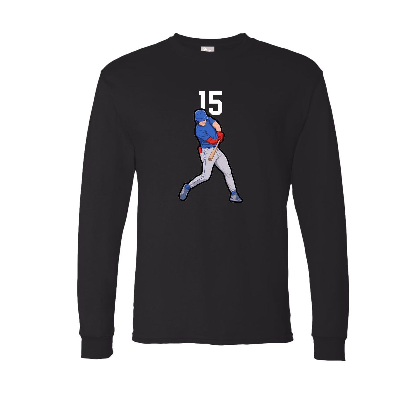Long Sleeve Tee — Number Top in Black