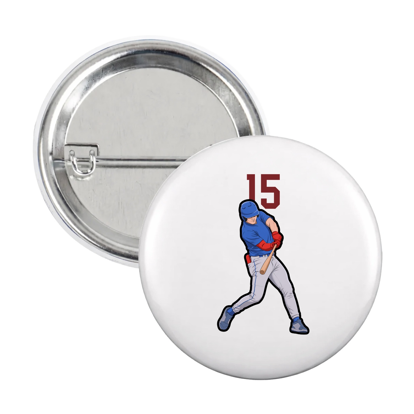 Game Day Button — Number Top in White