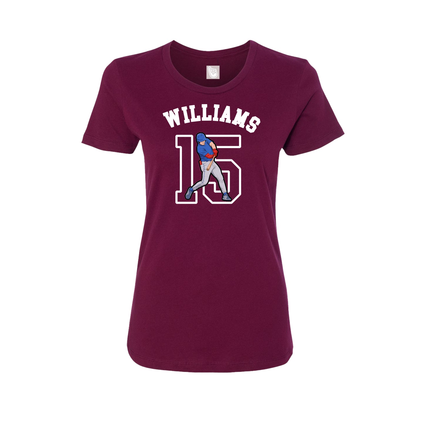 Fitted Women's Tee — Shirsey Arch in Maroon