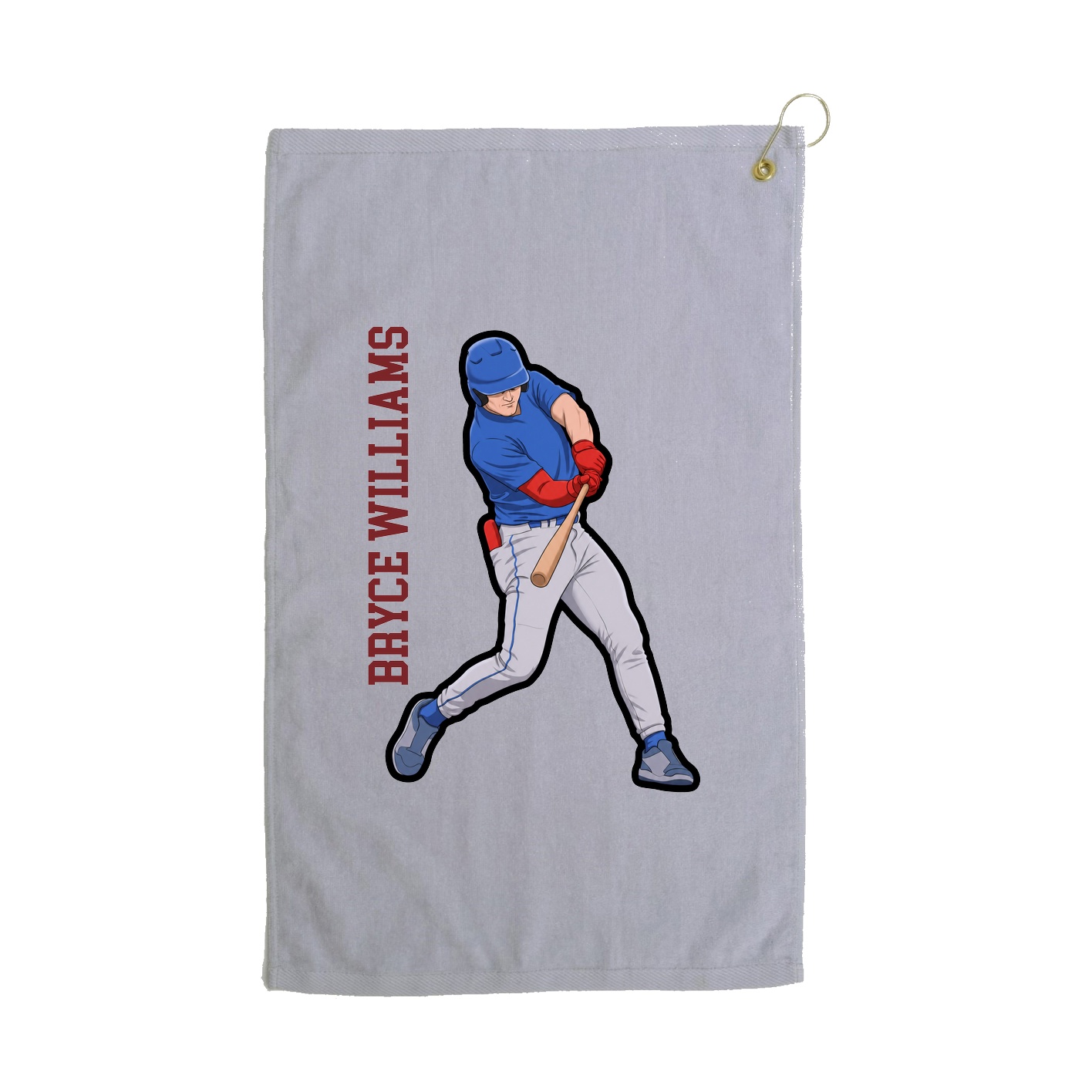 Golf Towel — Name Vertical in Grey