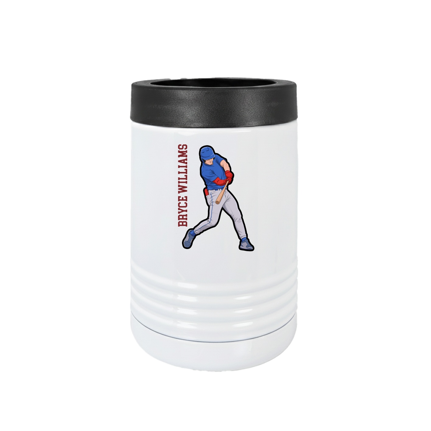 Beverage Holder — Name Vertical in White