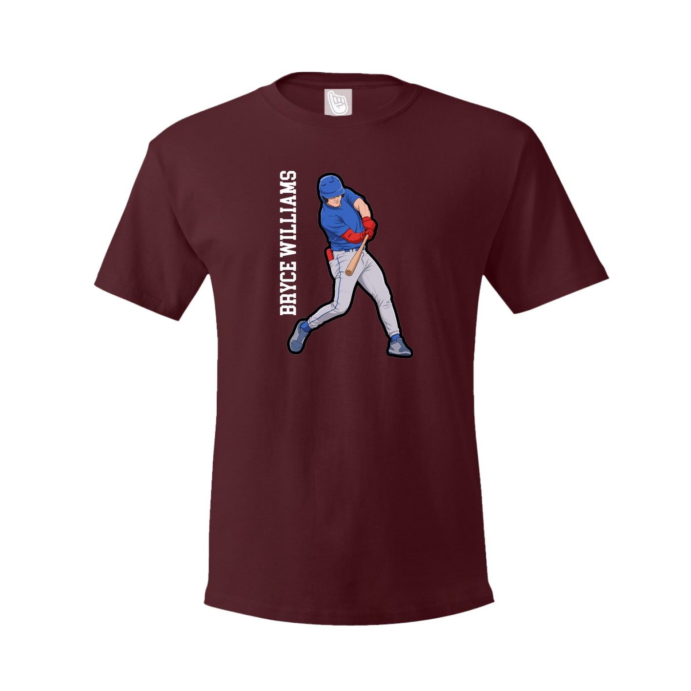 Youth Tee — Name Vertical in Maroon