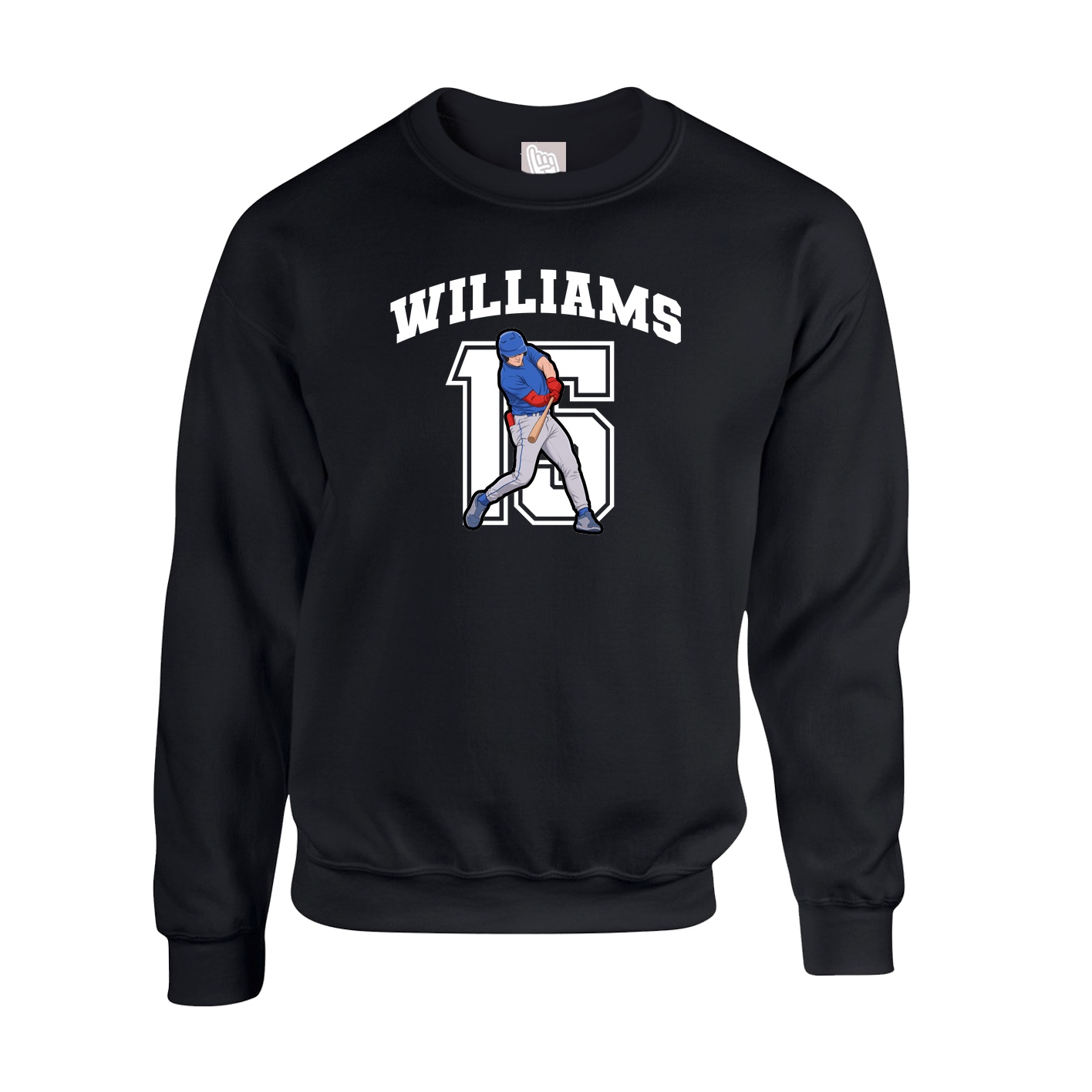 Fleece Crew — Number in Black